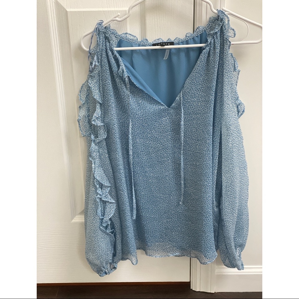 Blue blouse.